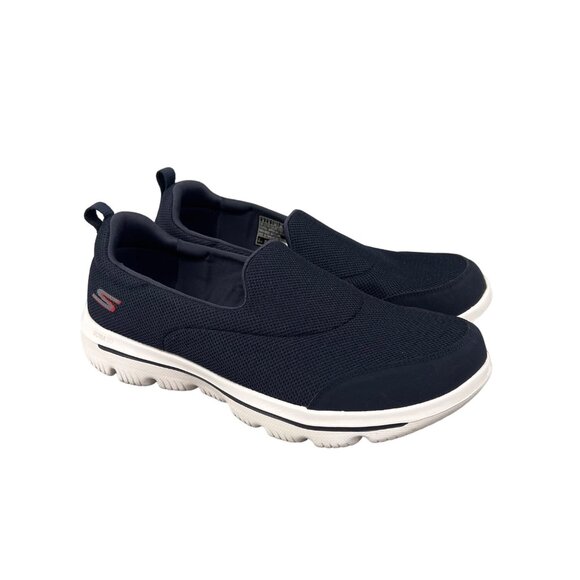 Skechers Womens Go Walk Evolution Ultra Slip-On Shoes 9 Navy/White - Picture 1 of 8